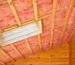 Glasswool roof insulation installed between timber rafters